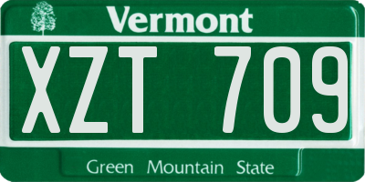 VT license plate XZT709