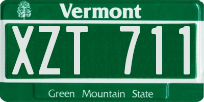 VT license plate XZT711