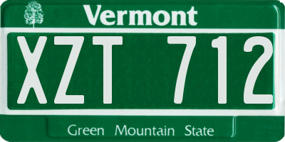 VT license plate XZT712