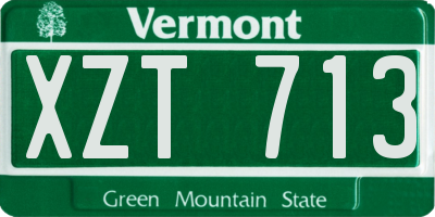 VT license plate XZT713