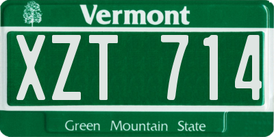 VT license plate XZT714