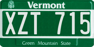 VT license plate XZT715
