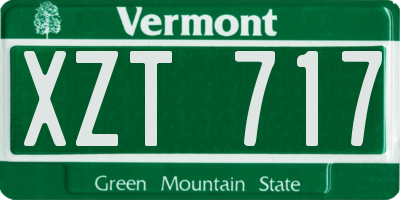 VT license plate XZT717