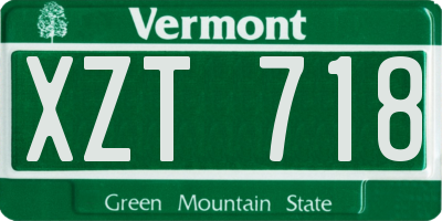 VT license plate XZT718