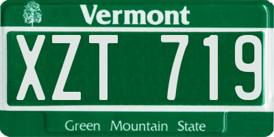 VT license plate XZT719