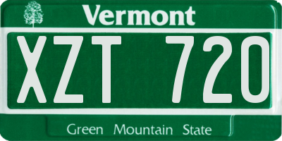 VT license plate XZT720