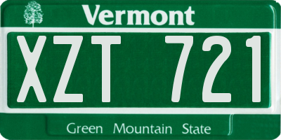 VT license plate XZT721