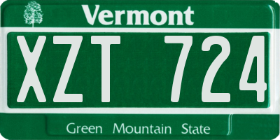 VT license plate XZT724