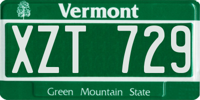 VT license plate XZT729
