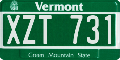 VT license plate XZT731