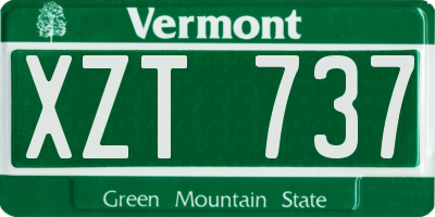 VT license plate XZT737