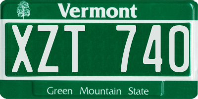 VT license plate XZT740