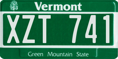 VT license plate XZT741