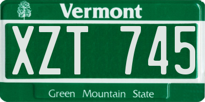 VT license plate XZT745