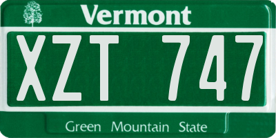 VT license plate XZT747