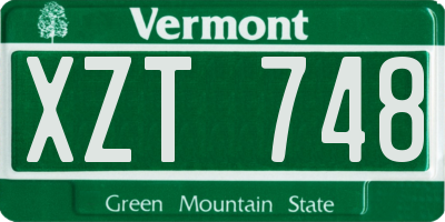 VT license plate XZT748