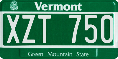 VT license plate XZT750