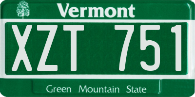 VT license plate XZT751