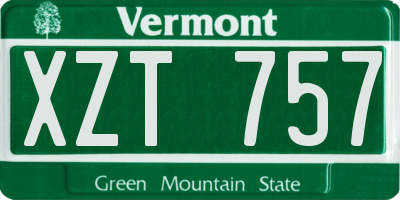 VT license plate XZT757