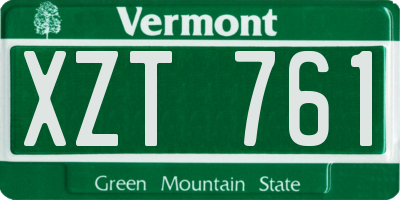 VT license plate XZT761