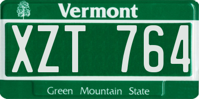 VT license plate XZT764