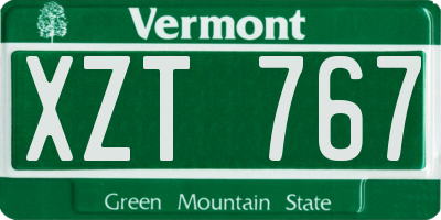 VT license plate XZT767