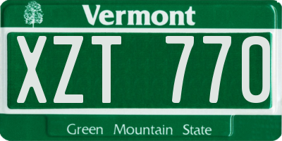 VT license plate XZT770