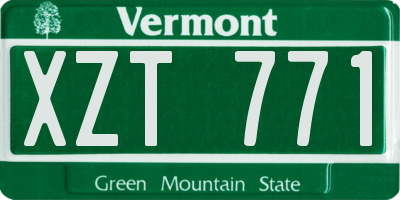VT license plate XZT771