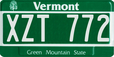 VT license plate XZT772
