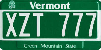 VT license plate XZT777