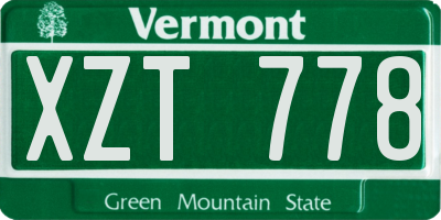VT license plate XZT778