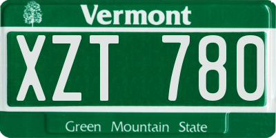 VT license plate XZT780
