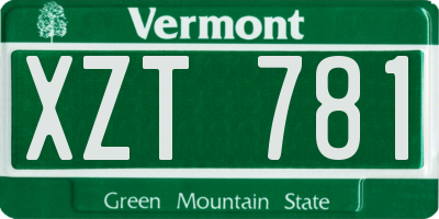VT license plate XZT781