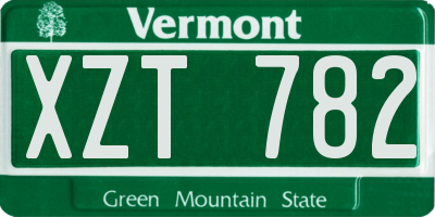 VT license plate XZT782