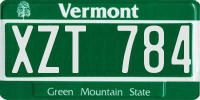 VT license plate XZT784