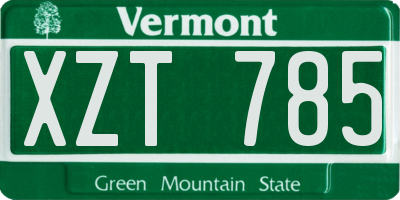 VT license plate XZT785