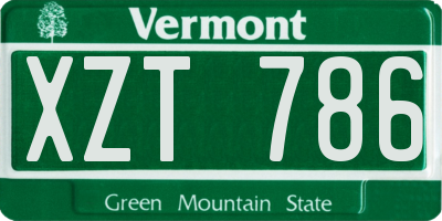 VT license plate XZT786