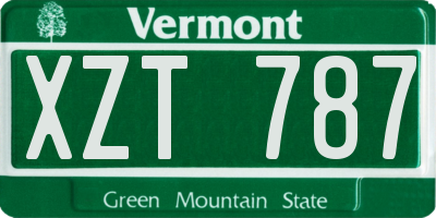 VT license plate XZT787