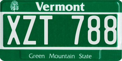 VT license plate XZT788