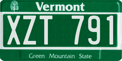 VT license plate XZT791