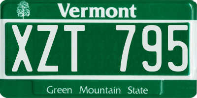 VT license plate XZT795