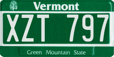 VT license plate XZT797