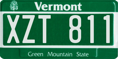 VT license plate XZT811
