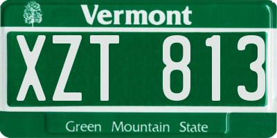VT license plate XZT813