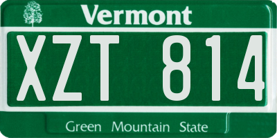 VT license plate XZT814