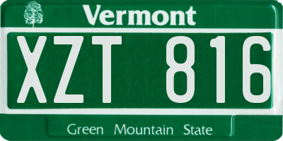 VT license plate XZT816