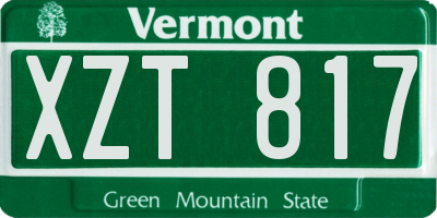 VT license plate XZT817