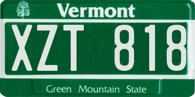 VT license plate XZT818
