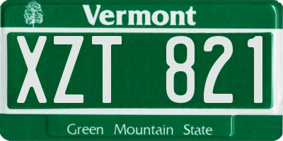 VT license plate XZT821