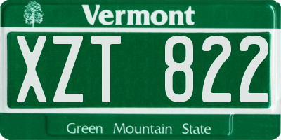 VT license plate XZT822
